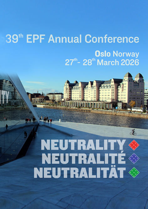 39e Conférence annuelle de l'EPF Neutralité à OSLO, 27-28 mars 2026